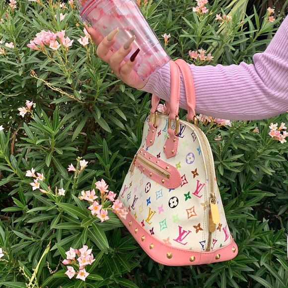 SOLD! PAINTED 🌸 Multicolor Murakami x LV Alma PM - Picture 3 of 16